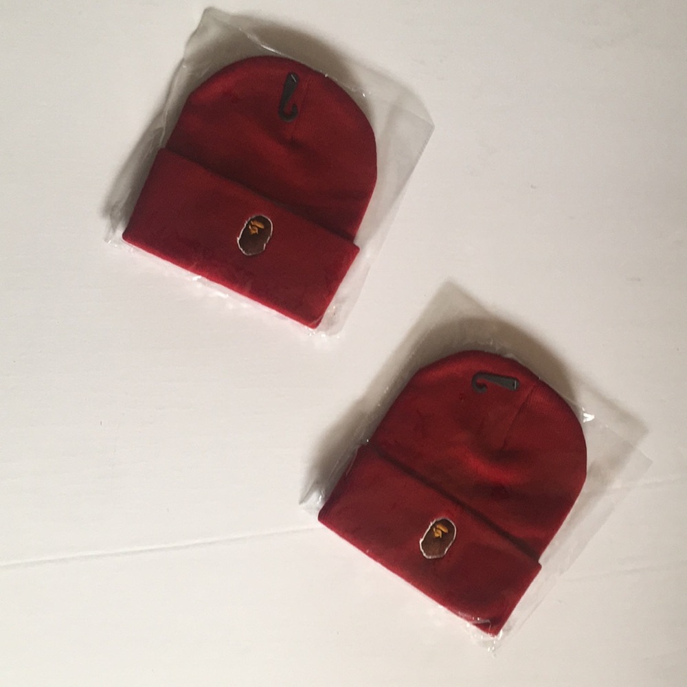 Red Bape Beanie( 1 for 30 2 for 60)